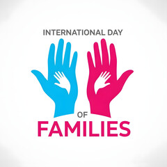 Fototapeta premium international day of families vector illustration with colorful hands and celebration banner