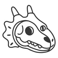 Anatomical cross-section of a triceratops skull © Vexels