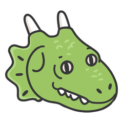 Green triceratops head cartoon © Vexels