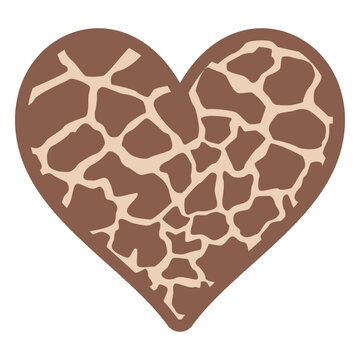 Mesmerizing animal pattern fur with spots in  in heart-shaped frame