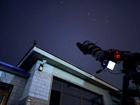 telescope at night in paris