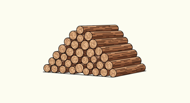 Stacked pile of cut lumber, illustrating a pyramidal structure