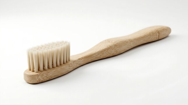 Natural wooden brush with soft bristles, an eco-friendly and versatile tool for cleaning, scrubbing, or personal grooming routines