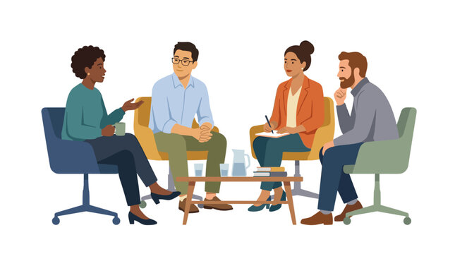 Group of people having a business meeting discussion.
