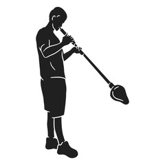 Silhouette of a man playing a flute © Vexels