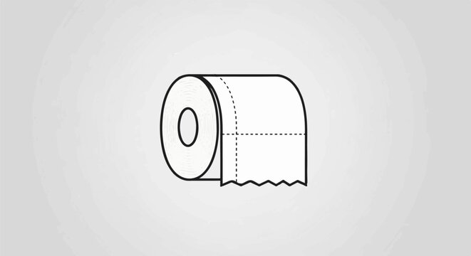 Simple line drawing of a roll of toilet paper with perforations