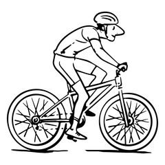 Fototapeta premium Dynamic mountain bike rider illustration