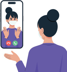 Fototapeta premium Video Call, Internet Call Illustration