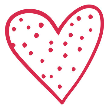 Red heart with polka dots