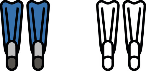 Scuba Diving Fins Icon Illustration  © Cik
