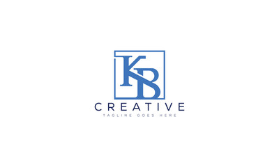 Fototapeta premium Kb creative logo design within square monogram initials business with creative