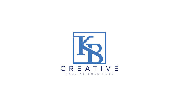 Kb creative logo design within square monogram initials business with creative