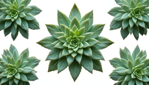  
Star-shaped succulent arrangement isolated on transparent background (PNG), symmetrical rosette plant with fleshy green leaves forming a star pattern, natural texture and subtle color gradients, hig
