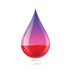 Fototapeta premium Abstract illustration of a vibrant drop with gradient color effect on white