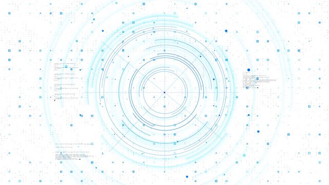 Bright digital scanner rings on white space with pale blue data dots, circular target lines, and clean tech layout. for healthcare visuals, AI explainers, interface screens, and presentation overlays.