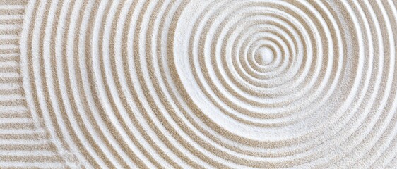Fototapeta premium Ethereal sand rings ripple outward from a single origin, forming flawless