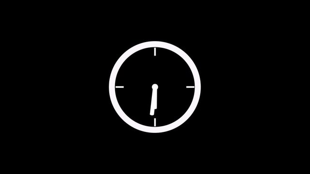 Reverse clock animation showing time running. abstract analog clock animation background