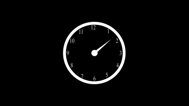 Reverse clock animation showing time running. abstract analog clock animation background