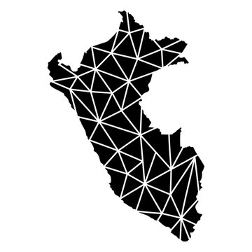 Geometric black map design of peru