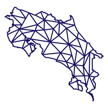 Stylized triangular pattern map design of costa rica t-shirt design