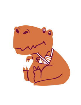 Cartoon t - rex sitting