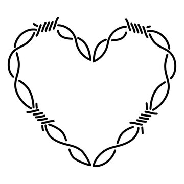 Stylish heart design with intertwined vines