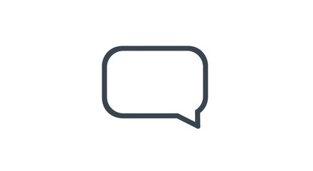 Fototapeta premium Black outline speech bubble icon.
