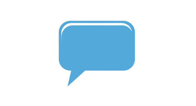 Blue speech bubble icon symbol.