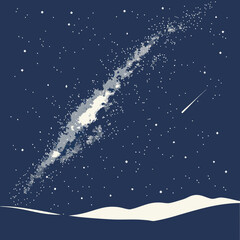 Starry night sky with milky way galaxy and shooting star milkyway shootingstar © dog