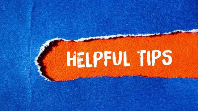 Helpful tips message writing on ripped torn paper background