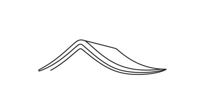Simple line art drawing of an abstract roof peak or stylized architectural element, modern minimalist vector icon.