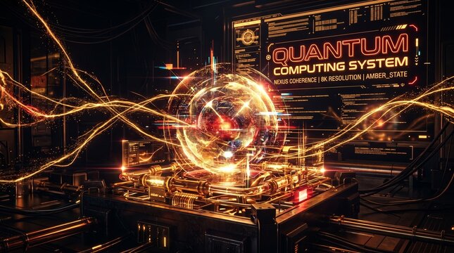 Quantum computing system advanced visualization of digital innovations in a tech lab environment