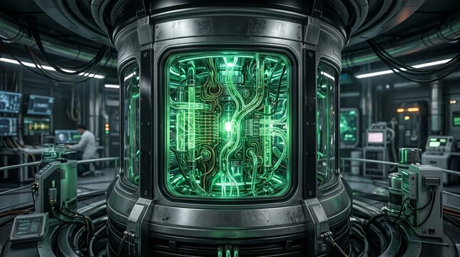Quantum energy reactor revolutionizing advanced bioenergy systems in futuristic labs high-tech science environment