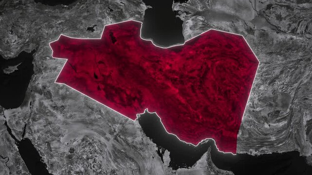 Parthian Empire Map Animation. Documentary, glowing outline, Dark map animation of the Parthian Empire. 4k.