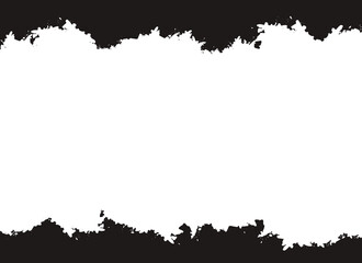 Fototapeta premium Horizontal Grunge Brush Stroke Banner Template with Distressed Black Border and White Copy Space Background