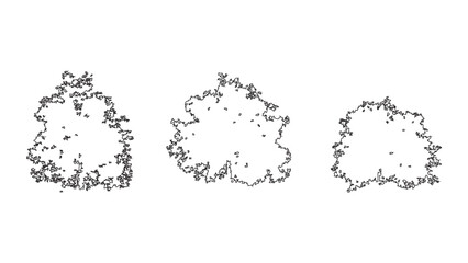 Architectural tree top view plan symbol set for landscape design and garden mapping icons. © Sara Studio
