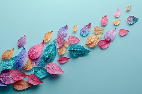 scattered leaves forming art