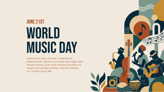 vector world music day background template