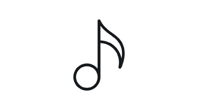 Music note icon, clean line style

