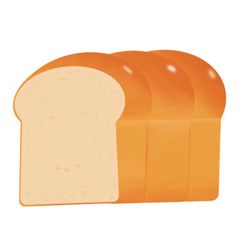 Sliced White Bread Loaf Illustration Isolated on png