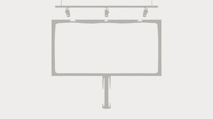 Obraz premium Blank Billboard Sign With Spotlight On White Background For Advertising Concepts