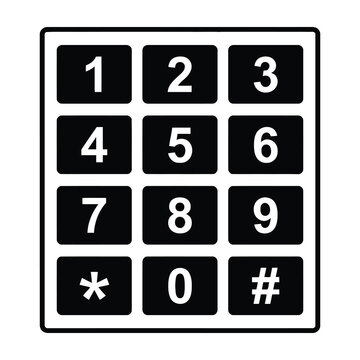 Phone keypad with numbers and symbols