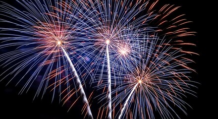 Obraz premium Spectacular fireworks display celebrating flag day 4th of july and independence day in the usa