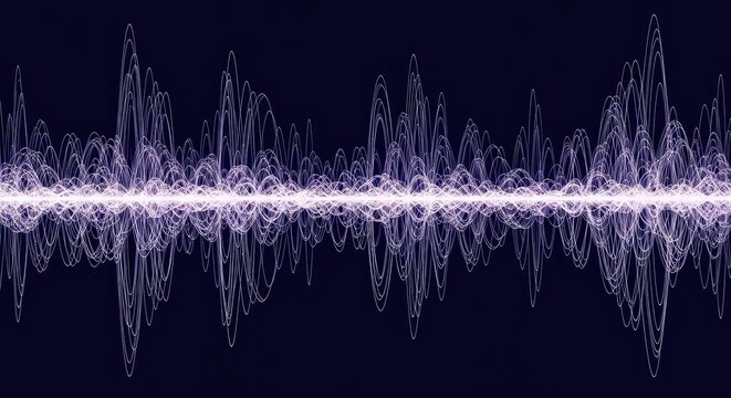 Continuous abstract waveform repeating endlessly, symbolizing infinite motion and timeless cosmic energy. Dynamic digital background, texture, spiral, rhythm