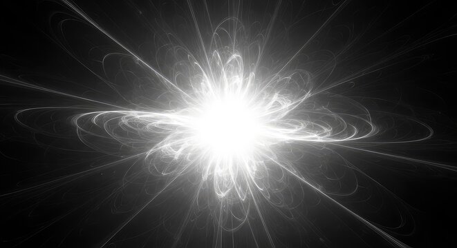 Mysterious monochrome energy field surrounds a central core, illustrating the concept of an aura being completely suppressed and undetectable, graphic, stealth, invisibility