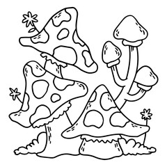 Whimsical nature-inspired fungus illustration design © Vexels