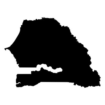Stylized silhouette of senegal map design