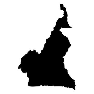 Stylized silhouette of cameroon map design