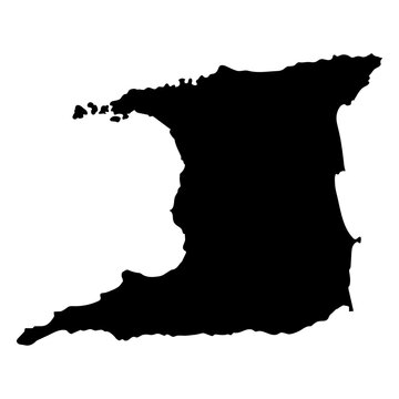 Stylized silhouette of trinidad map design