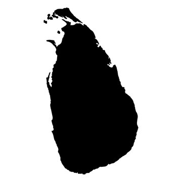 Stylish silhouette map of sri lanka design